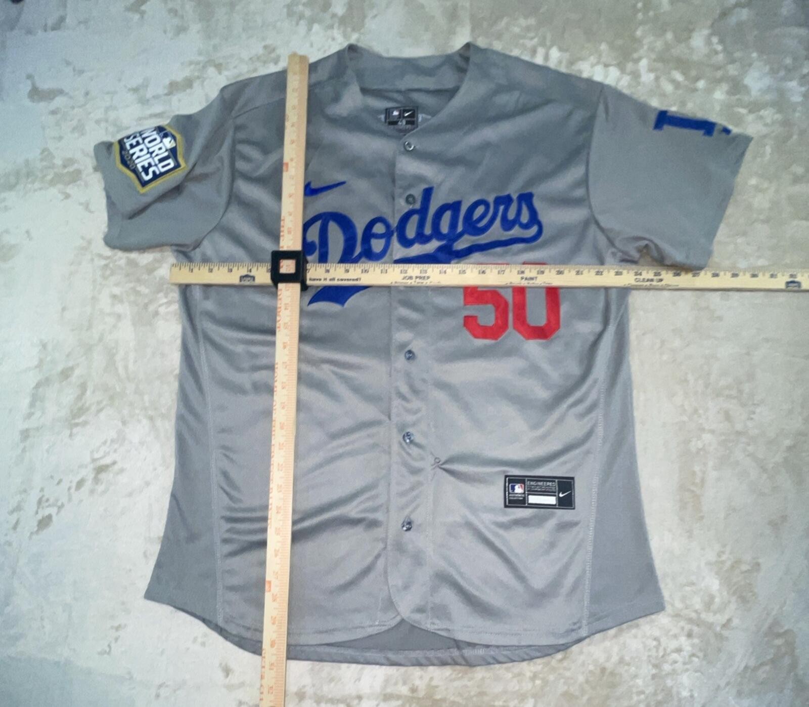 Los Angeles Dodgers Authentic 2020 World Series Mookie Betts Jersey Sz 48 *FLAW*
