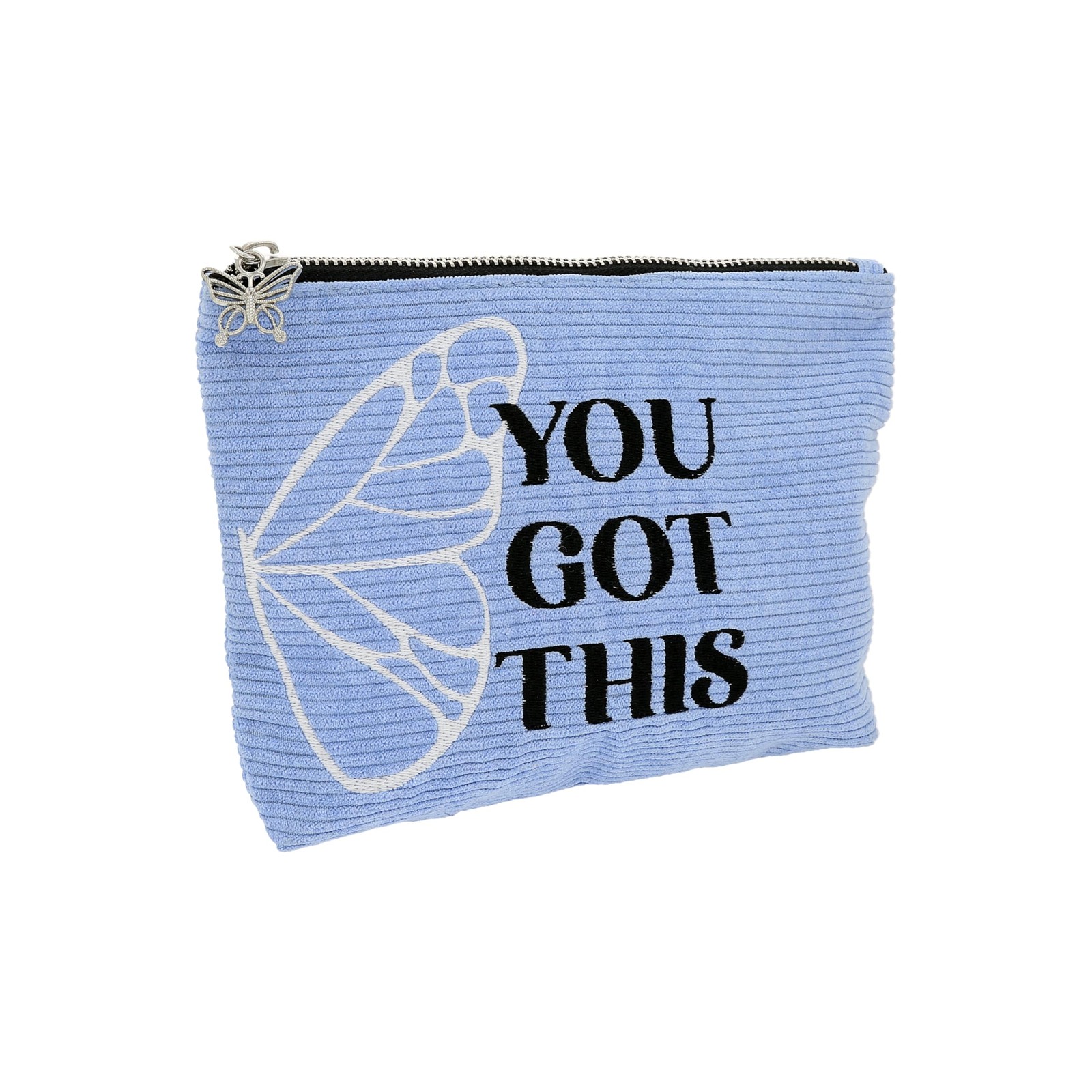 Pavilion Corduroy Zipper Bag “You Got This” Travel Makeup Pouch