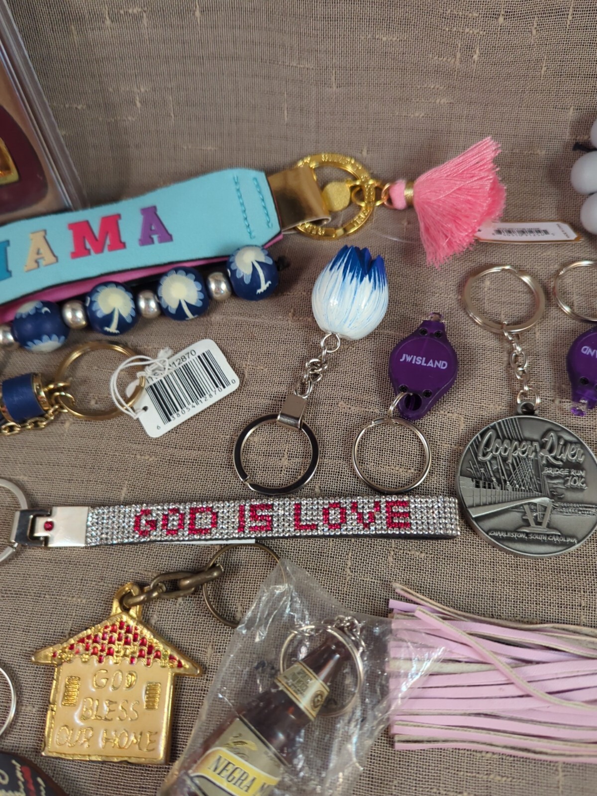 Junk Drawer Lot 20 Key Chains Rolfs Honduras Philippines Calypso Modela Boeing