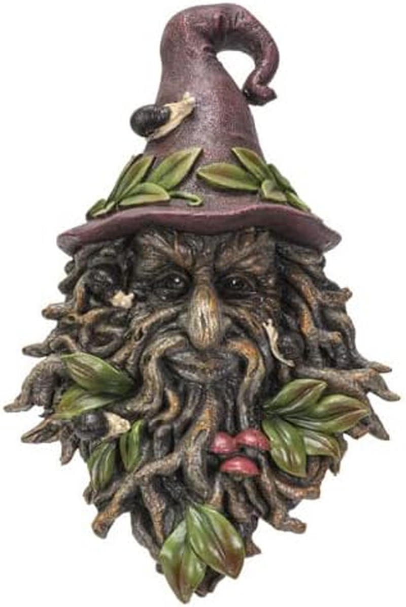 Summer Green Man Snail Mushroom Plaque 10.5” Tall