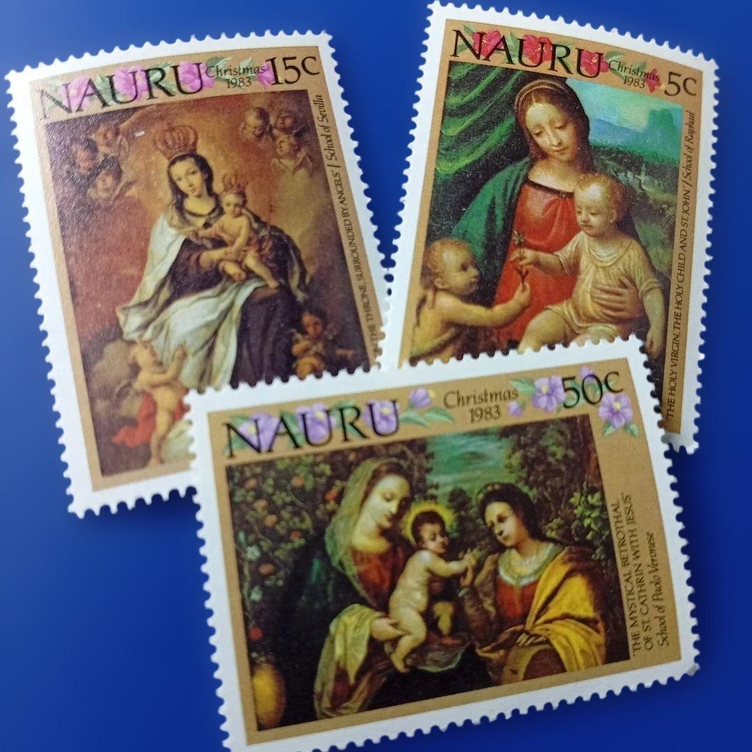 10061 Foreign Stamp Nauru 1983 Christmas Religious Painting Virgin and Child