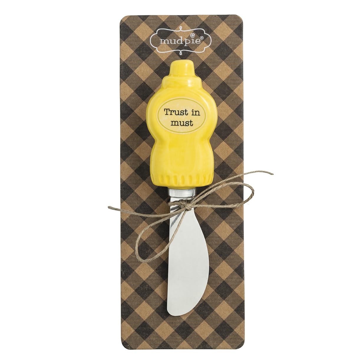 Mud Pie Yellow Ceramic Mustard Grill Spreader