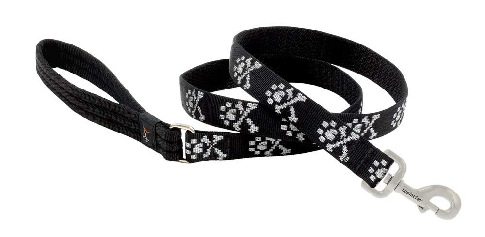 LupinePet Bling Bonz 6ft Padded Handle Dog Leash 1in Medium Large Dogs
