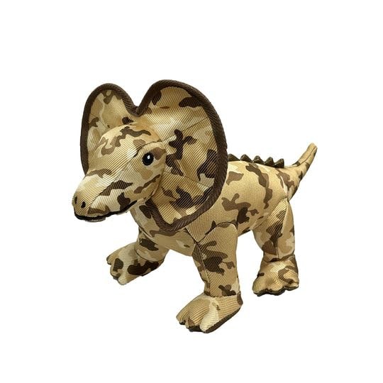 Pet Lou Camo Critters Frilled Dragon Dog Toy 16in Plush Multicolor Chew Toy