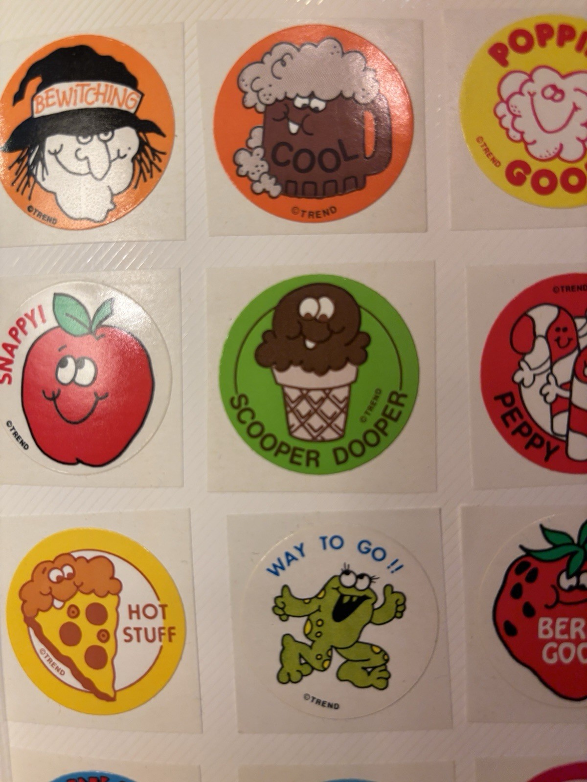 Vintage Sticker Set Trend Glossy Scratch And Sniffs