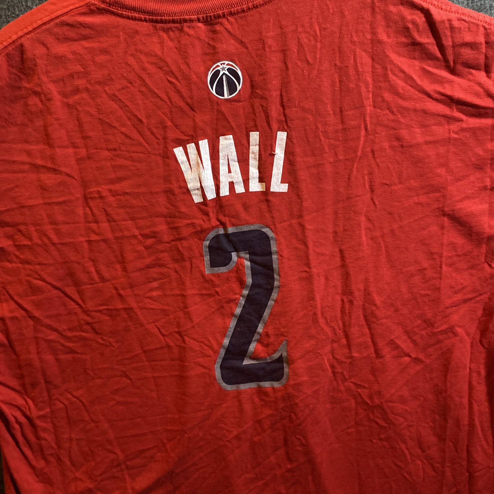 Washington Wizards Adidas Men’s T-Shirt 2XL Red Short Sleeve John Wall Team NBA