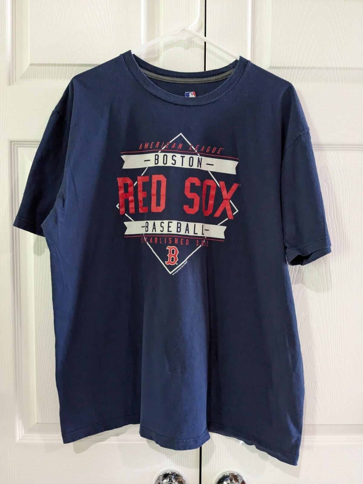 MLB Men’s Boston Red Sox T-Shirt, Cotton, Size XL, Blue, Ring Spun Soft