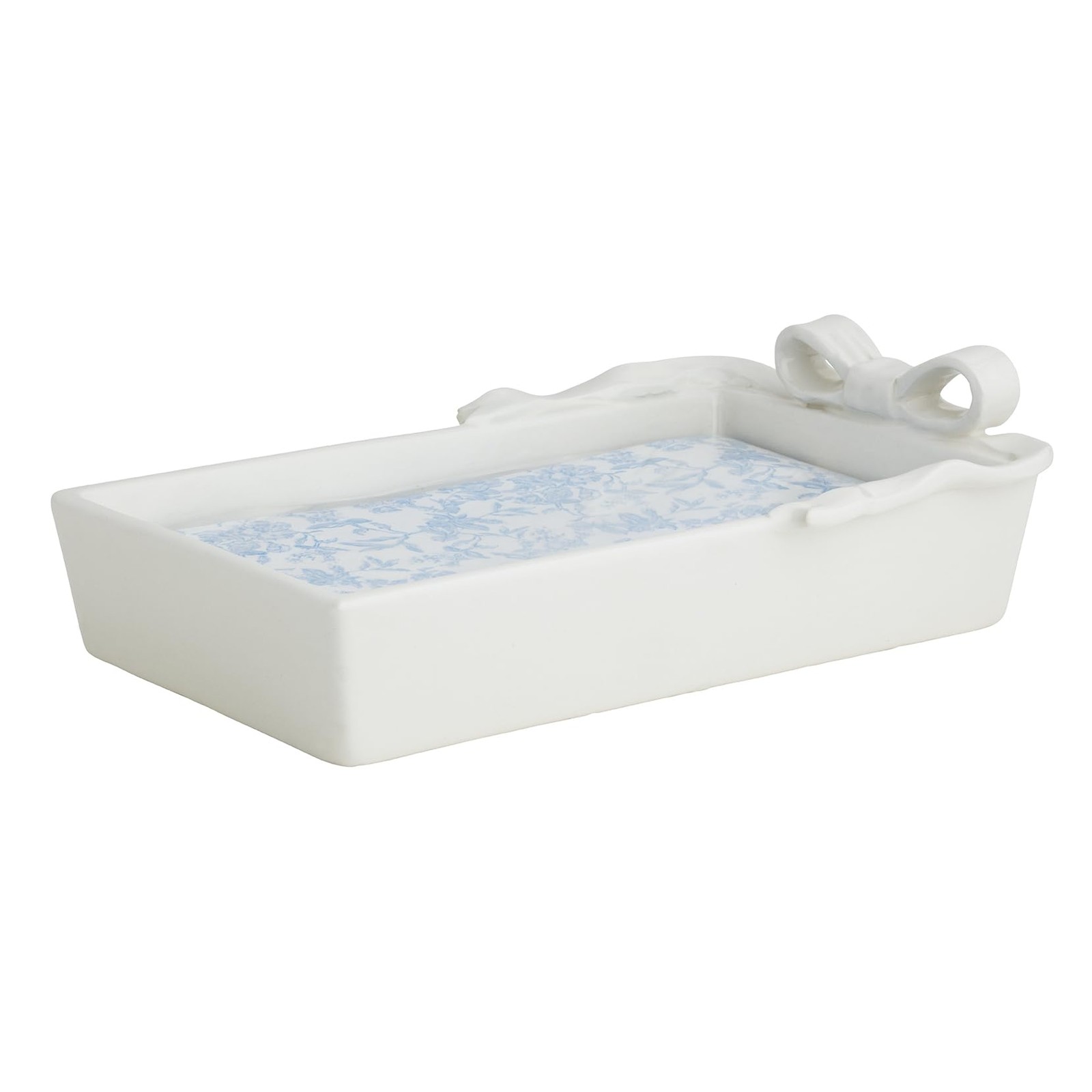 Mud Pie Ceramic Bow Guest Napkin Holder with Disposable Towels