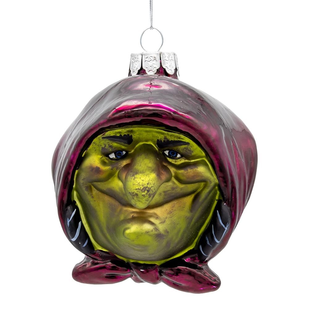 Gorenaments Glass Babushka Witch Ornament Jade Red Standard Classic Charm