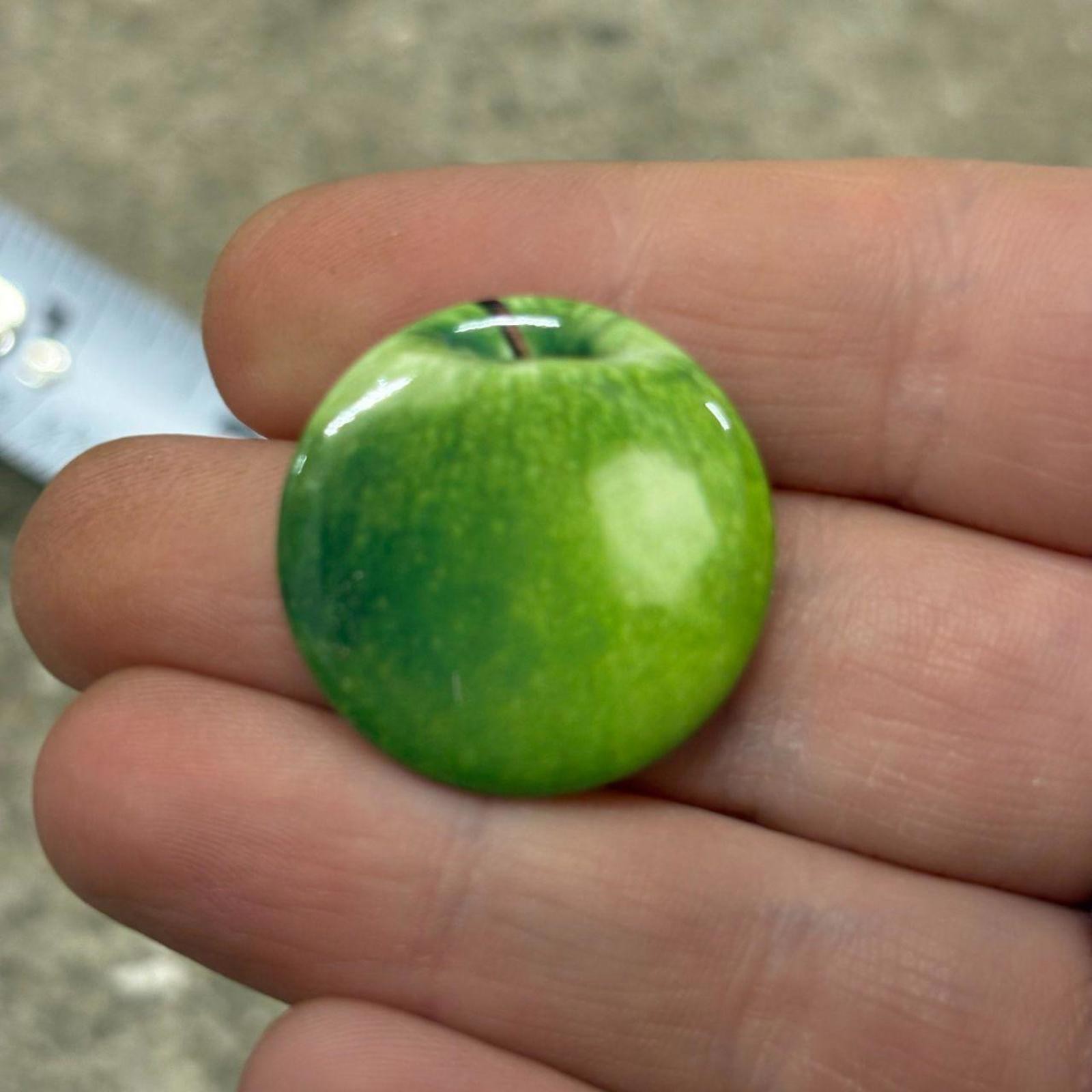 Photorealistic Green Apple Mini 1 Pinback Button Fruit Novelty