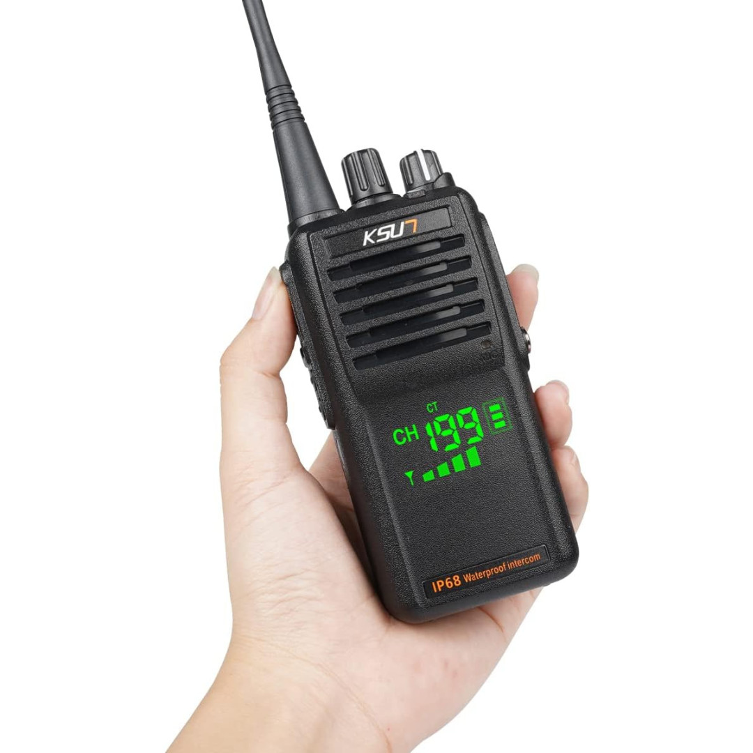 Handheld Two-Way VHF Marine Radio IP68 Waterproof LED Screen International 2 Pk