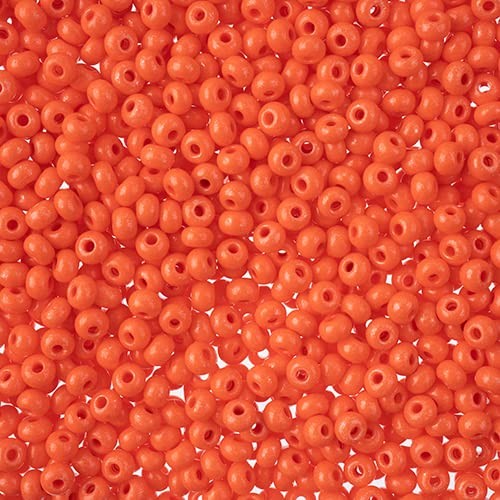 John Bead Czech 6/0 Glass Seed Beads, Terra Orange, 22g