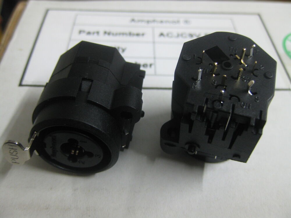 1x ACJC9V XLR Connectors 3P Vert PCB Mt Recpt 1/4″ Stereo Jack