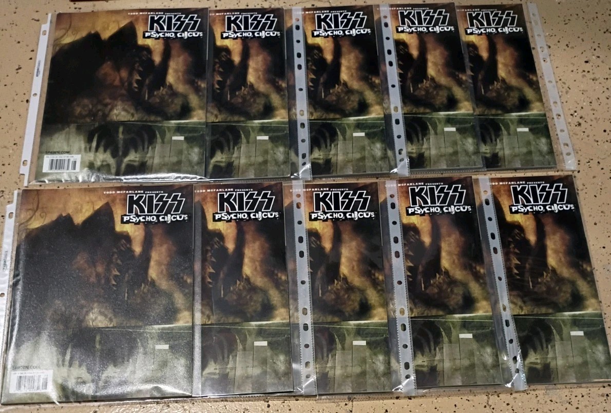 LOT OF 10 KISS Magazine Size Comic Book: Psycho Circus Apr 2000 1st Print, ex/nm