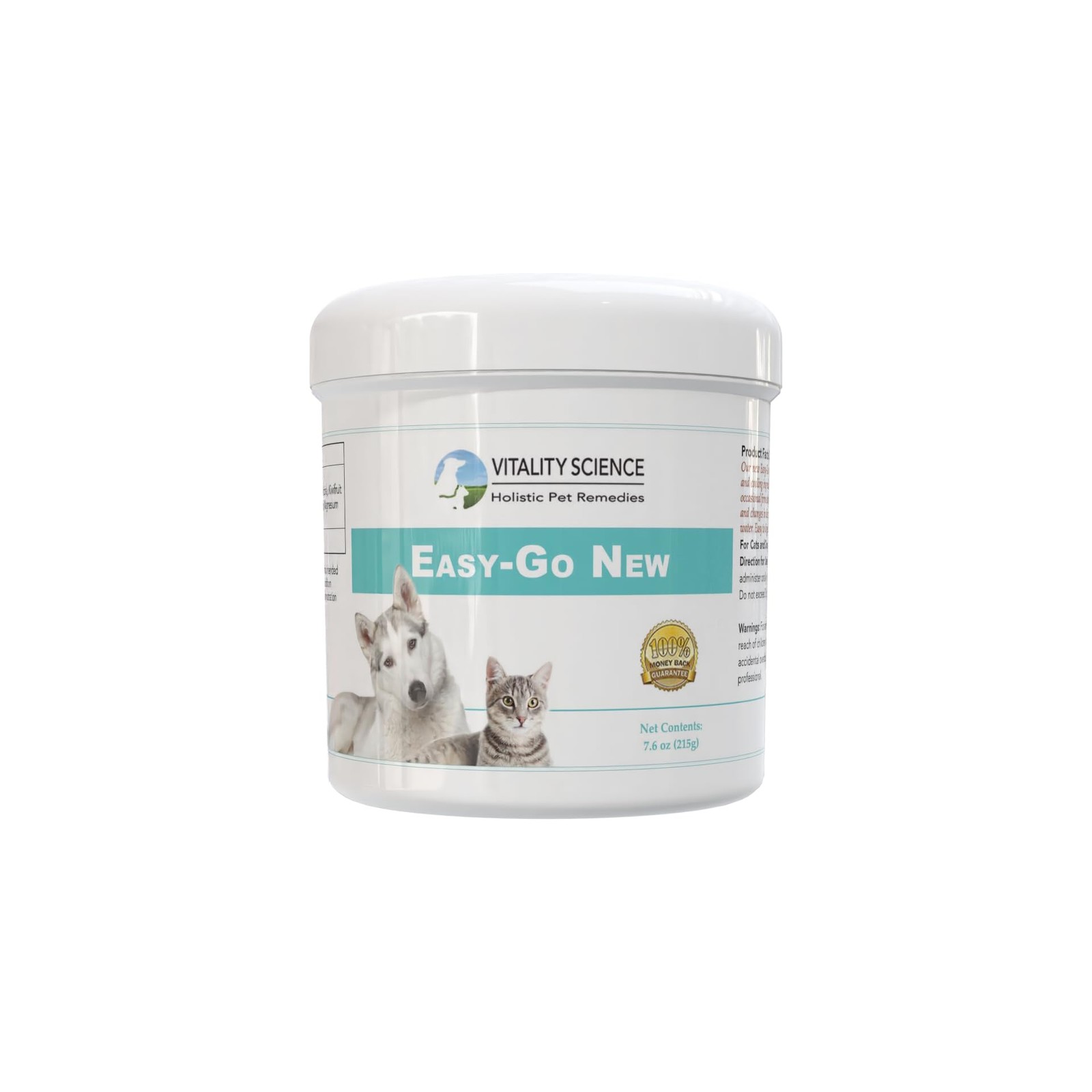 Vitality Science Easy-Go Supplement for Cats and Dogs Digestive Support