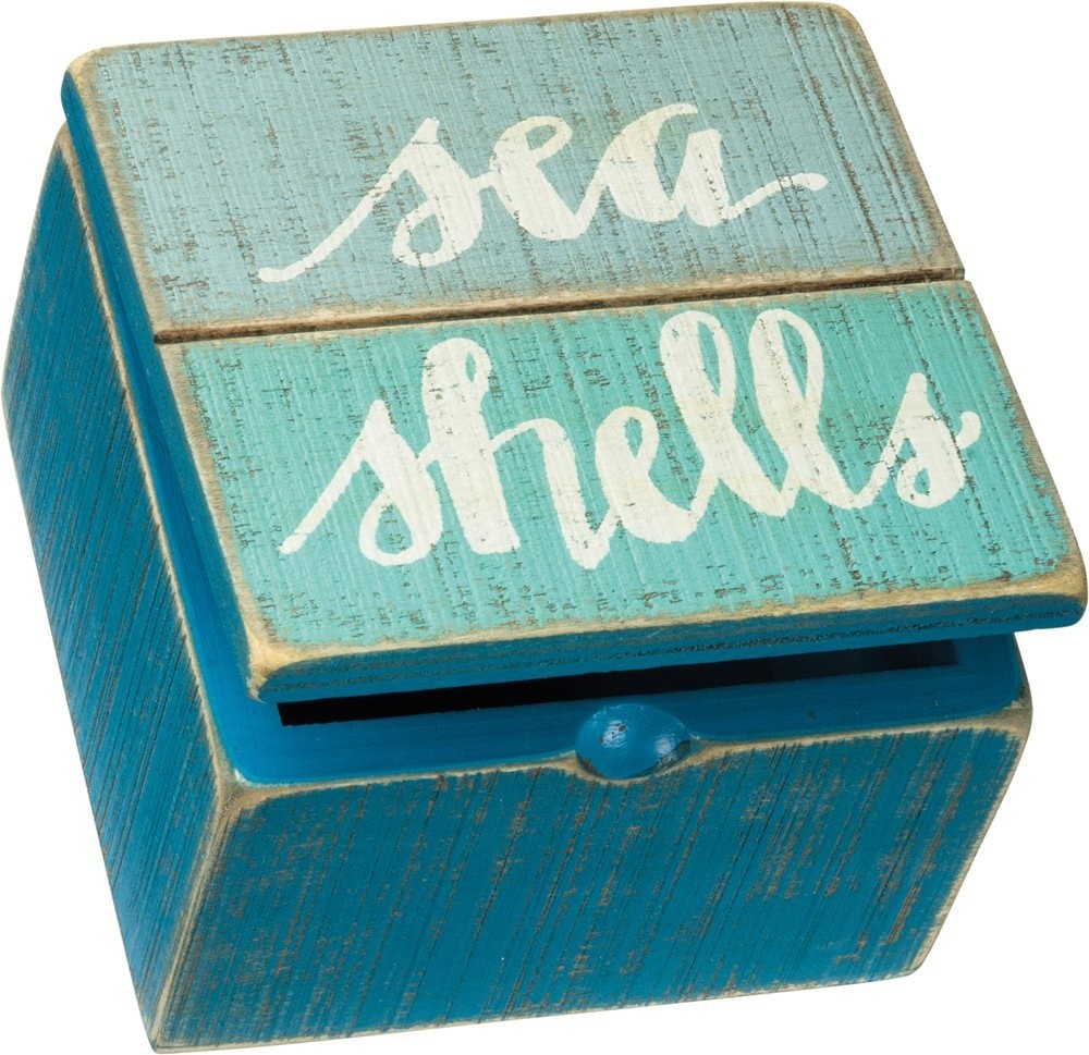 Primitives By Kathy – Slat Hinged Box – Seashells