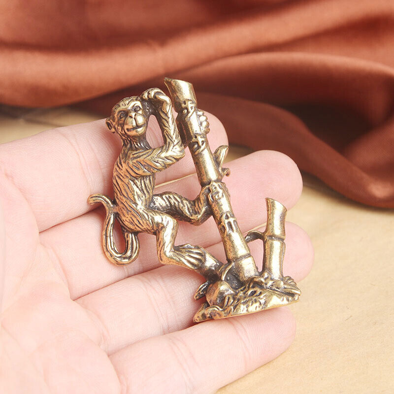 Solid Brass Monkey Figurine Statue House Office Decoration Animal Figurines