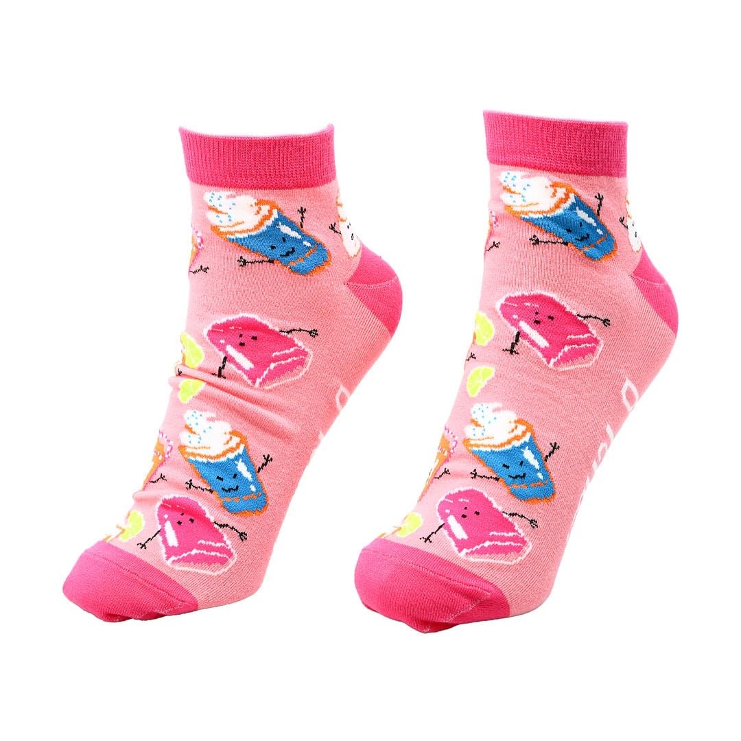 Pavilion Shots Ankle Socks Funny Novelty Pink One Size Women