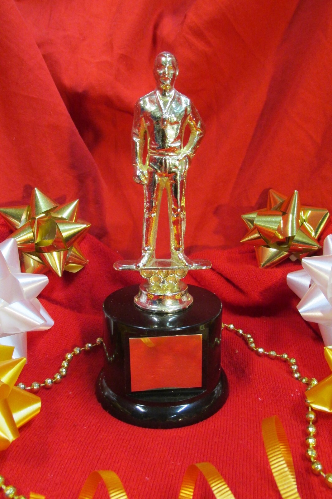 COACH, REF REFEREE Metal Figure Trophy Award-wBrass Plate Black Base FastShip #1