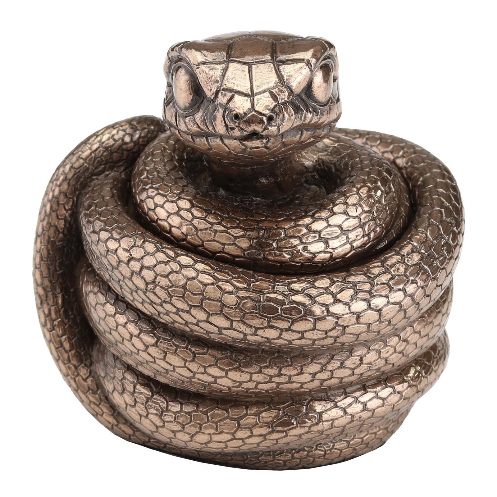 Veronese 3″ Coiling Snake Trinket Box – Cold Cast Resin, Bronze Finish