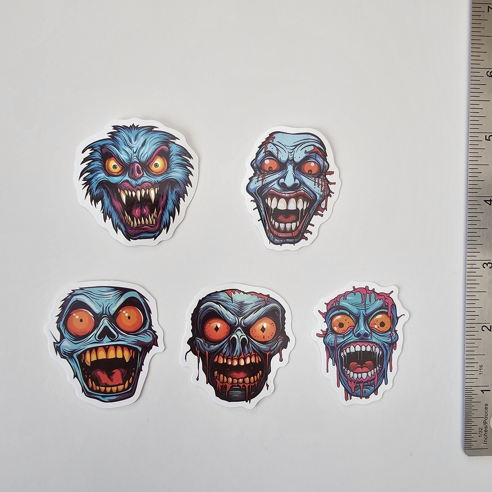 HAIRY MONSTER BLUE ZOMBIES S36 HORROR STICKER LOT STICKERS
