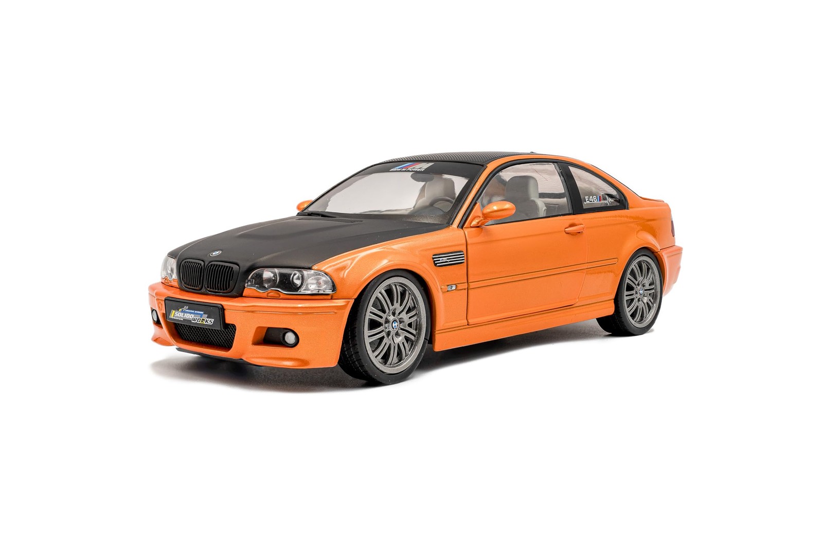 Solido Works 1:18 Scale BMW E46 M3 Coupe Orange 2000 Diecast Model Car S1806509