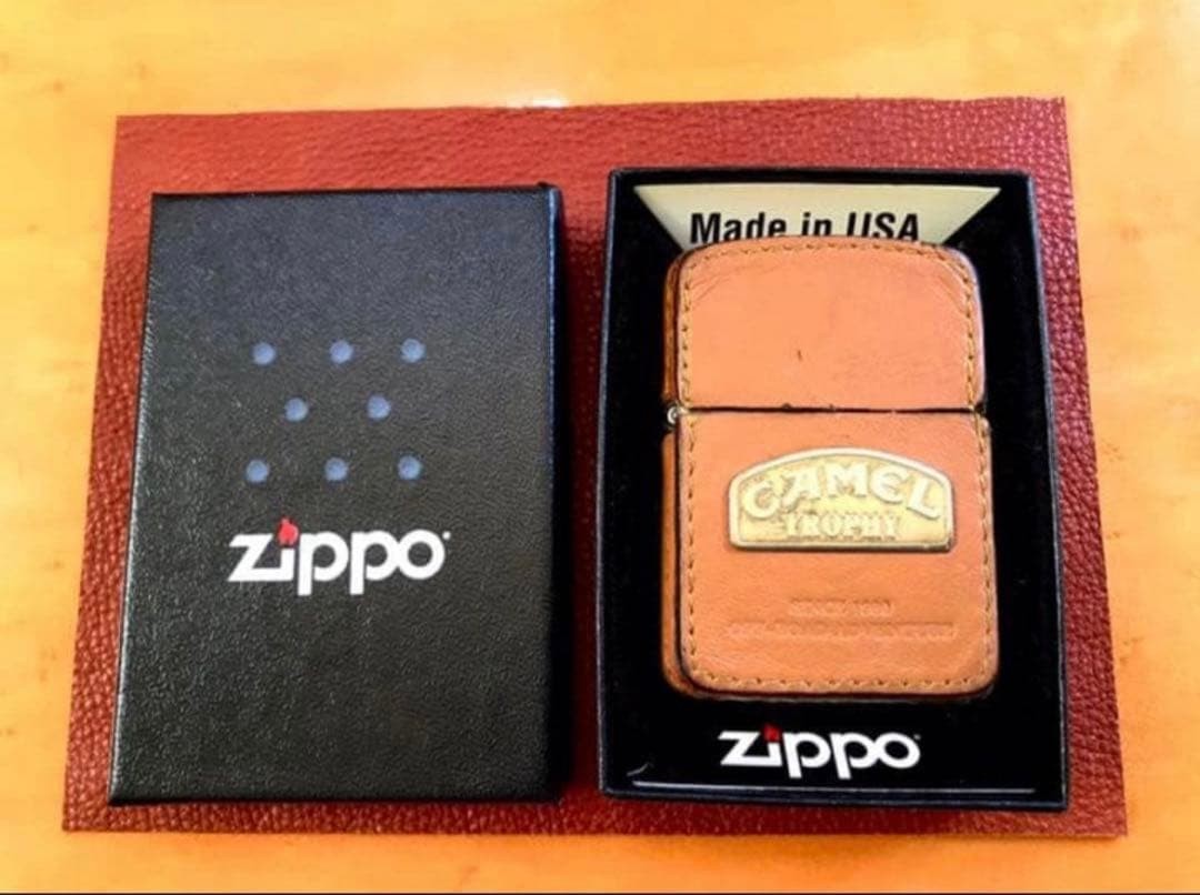 Zippo camel trophy leather wrapped metal 1996 rare item