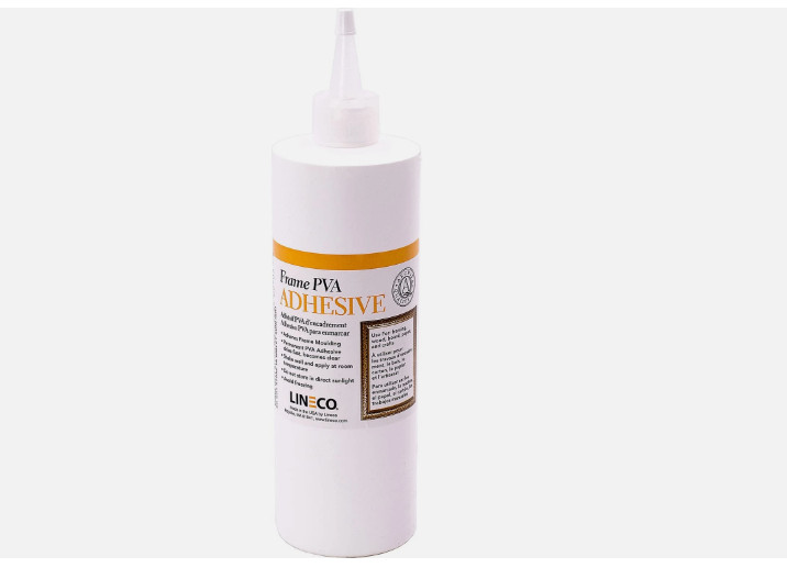 LINECO PVA Adhesive 16oz, Dries Clear & Flexible, for Framing & Bookbinding