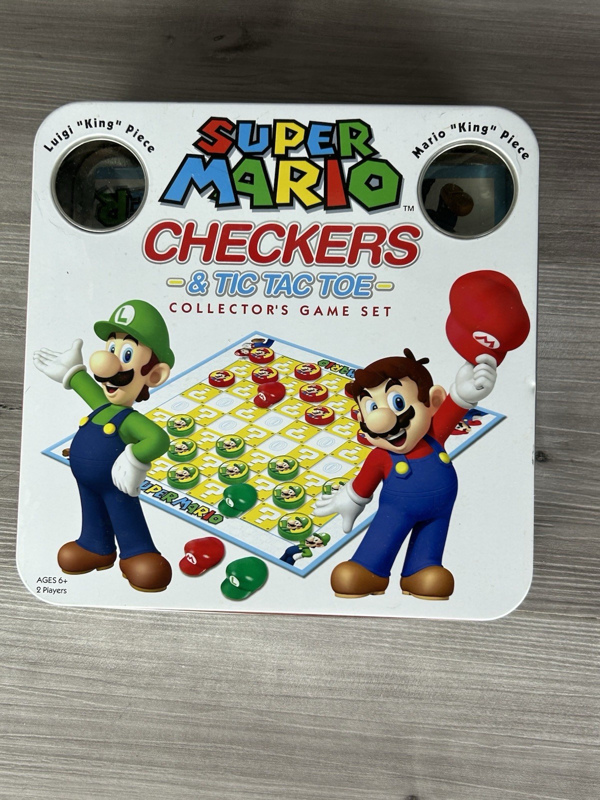 Super Mario Checkers & Tic Tac Toe Collectors In Metal Tin Complete