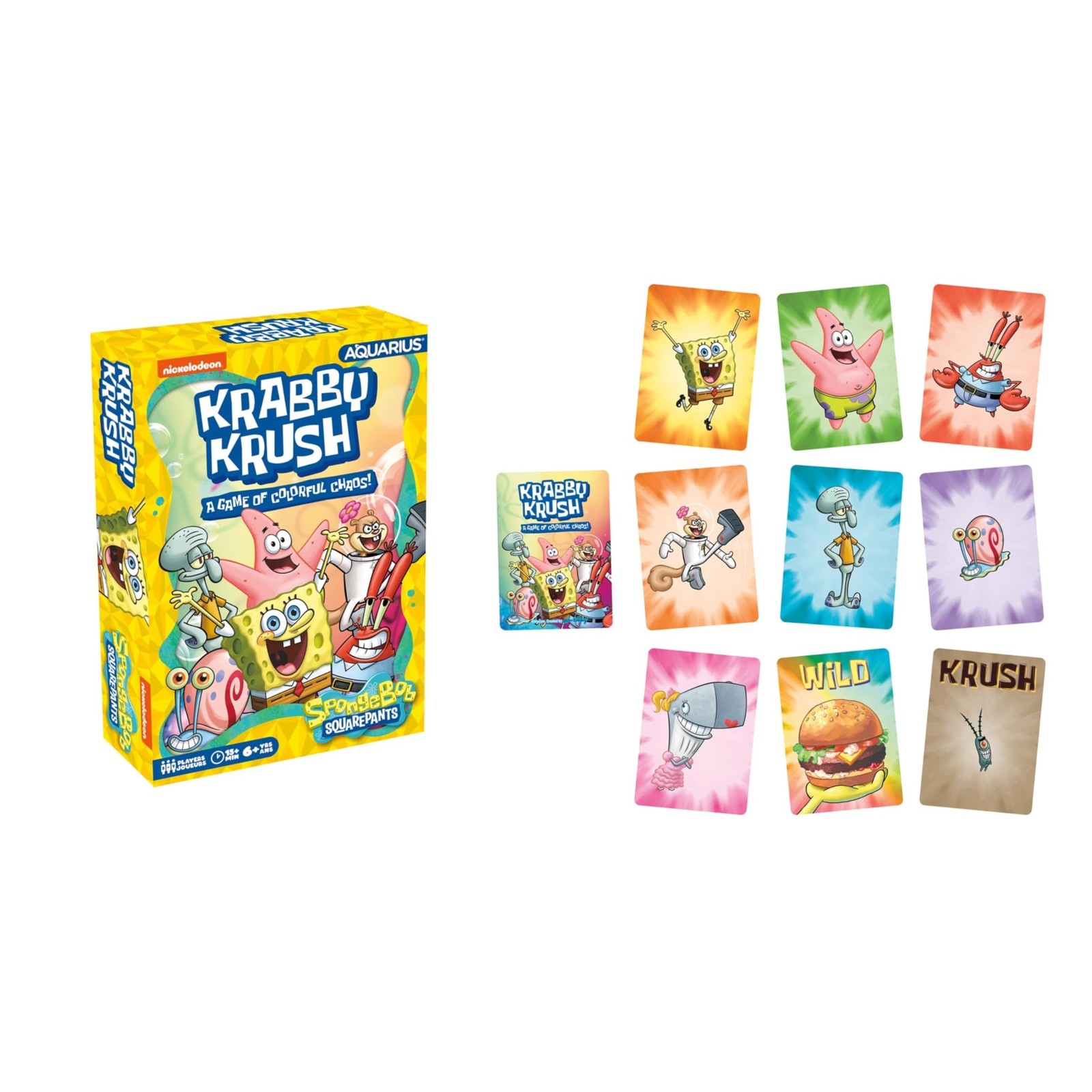 AQUARIUS Spongebob Krabby Krush Card Game – Family Fun, Ages 6+, Official
