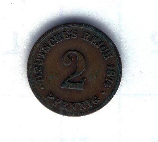 Coin 087 Germany 1874 Ancient 2 pfennig