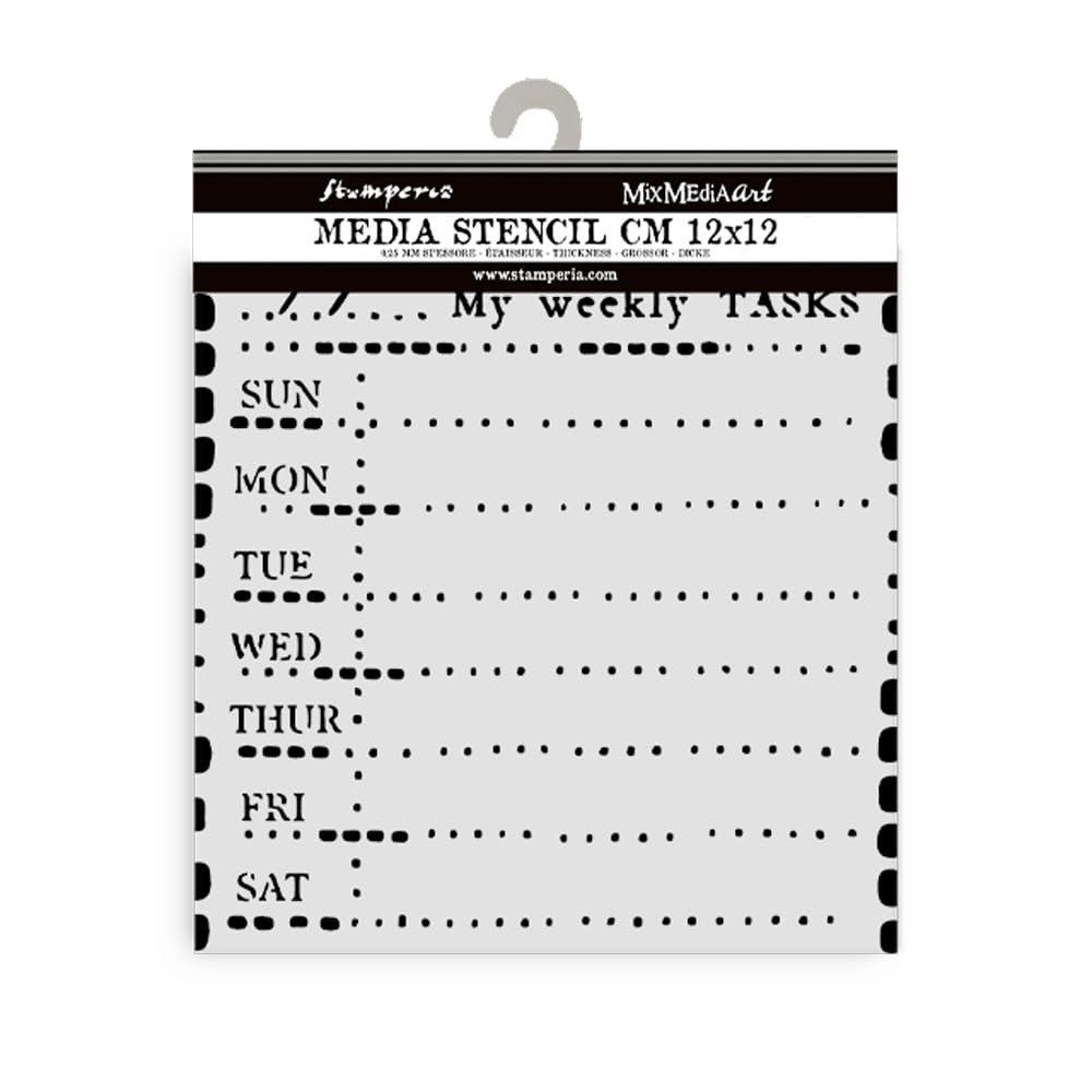 Stamperia Thick Stencil Flexible Easy Clean Diary Weekly Planner Craft