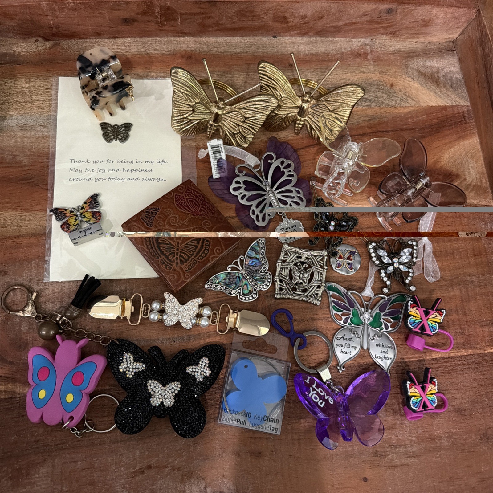 Themed Junk Drawer-Butterfly-Ornaments, Decor, Keychains, Pendant, Hair Clips