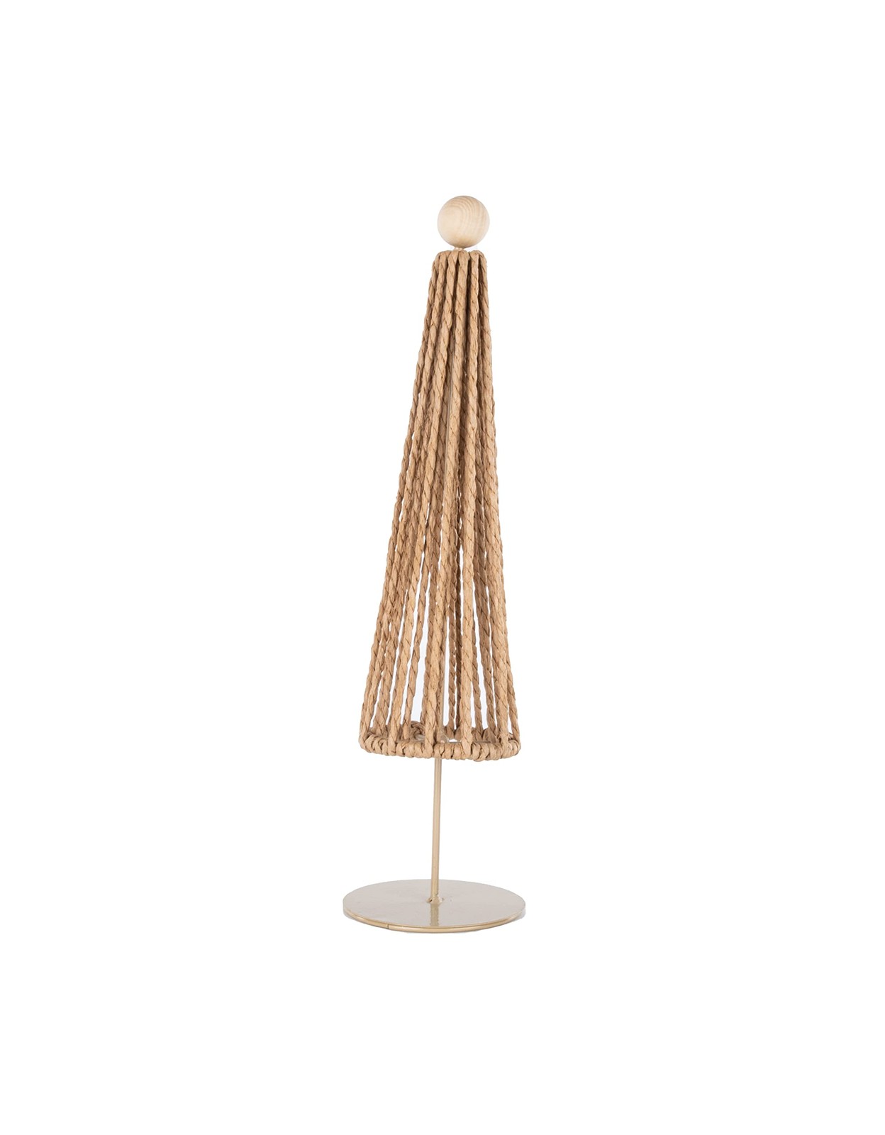 Becki Owens Christmas Tree Decor, 13in Woven Jute Table Tree, Gold Base Boho