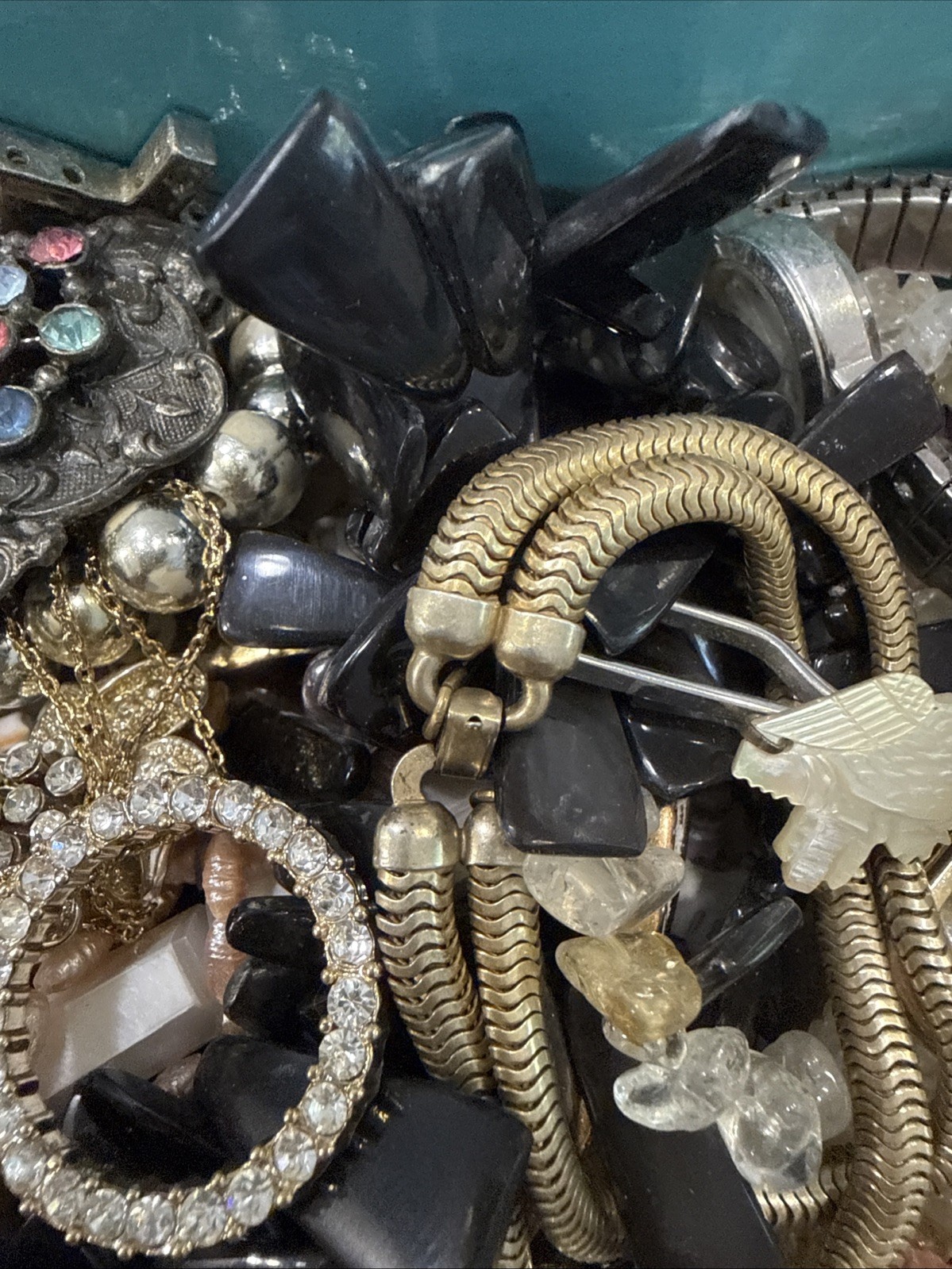 Junk Jewelry Drawer Lot Watch Necklace Estate Finds Beads Misc. 4 lbs 9 oz Lot 1