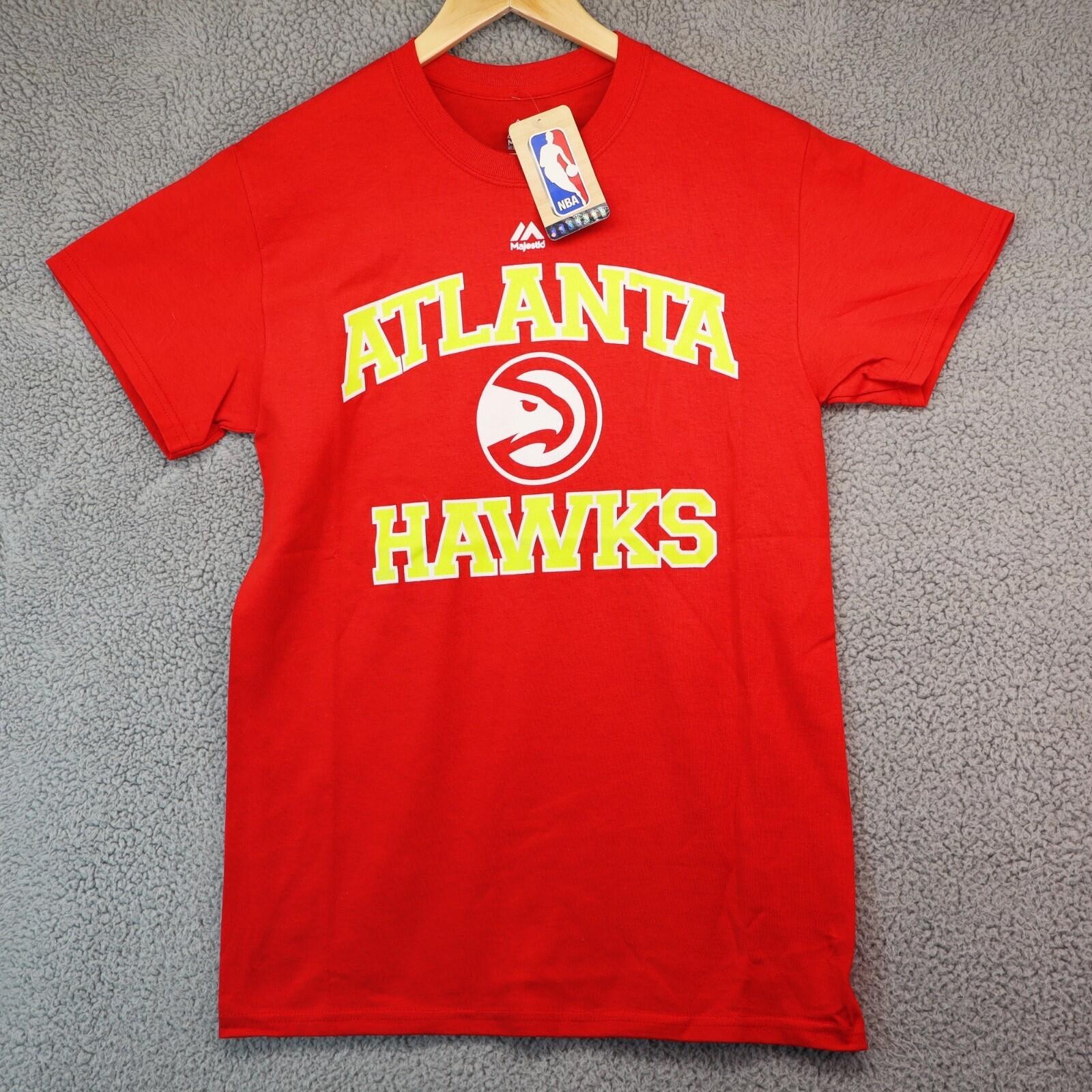Majestic NBA Atlanta Hawks Red Neon Retro Men Small