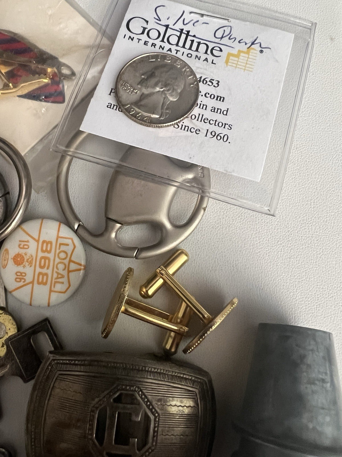 Grandpas Junk drawer Silver coin Old Keys Car Keys Ransom stuff