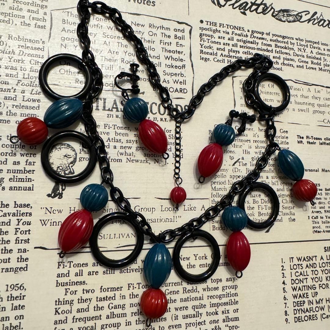 Rockabilly 50s Showa Retro 40s Bakelite Celluloid Old Clothes Necklace