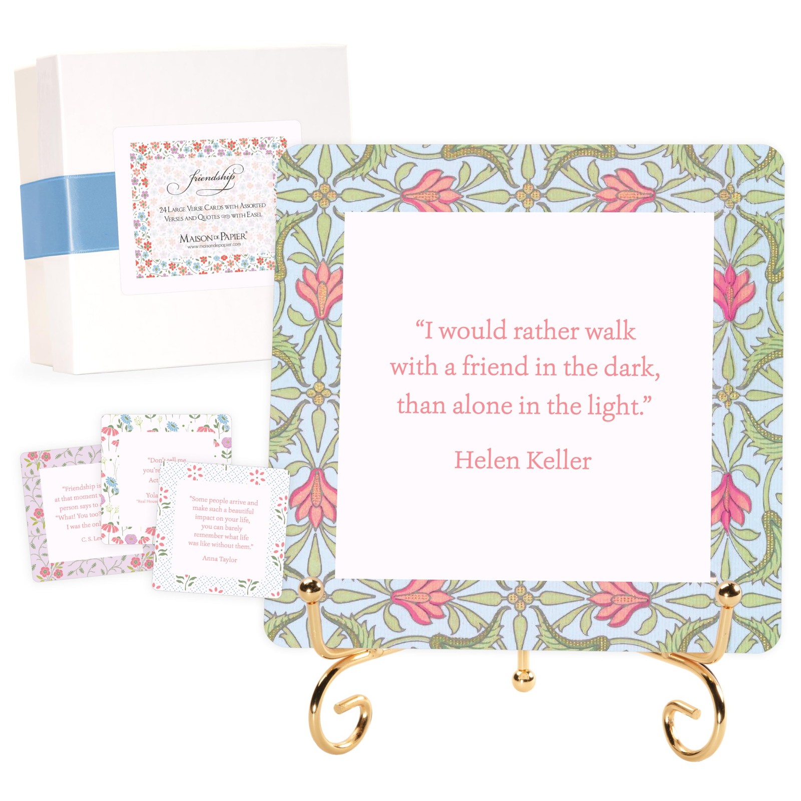 Maison De Papier Friendship Quote Cards with Easel 24 Inspirational Friend Quote