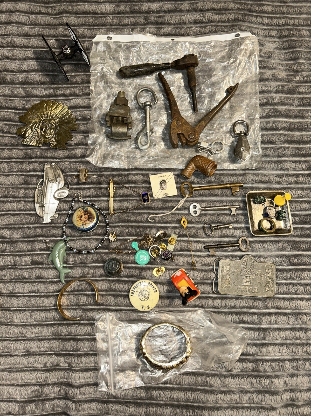 Huge Junk Drawer Lot Watches Jewelry Trinket Scrap 925 Skeleton Keys Tools MORE
