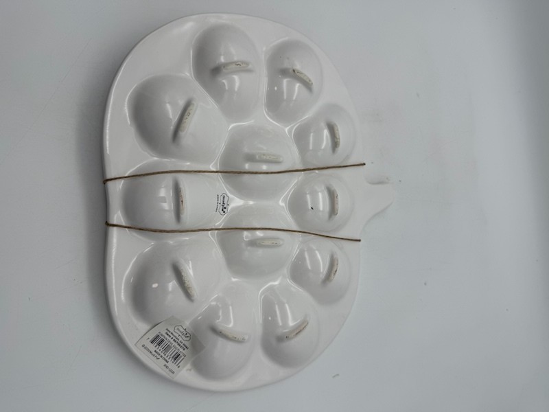 Mud Pie Pumpkin Shaped Deviled Egg Platter and Fork Set New