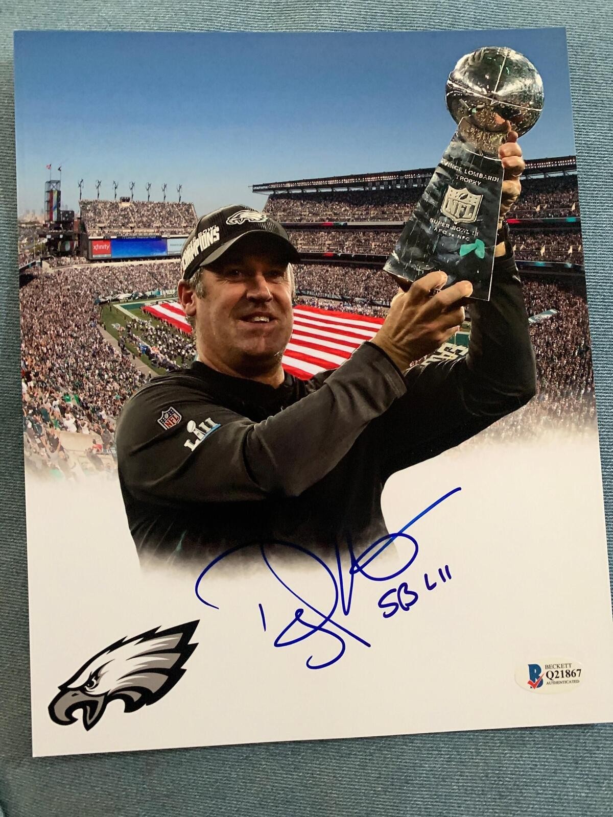 Doug Pederson Philadelphia Eagles Signed Autographed Superbowl 8×10 Photo COA