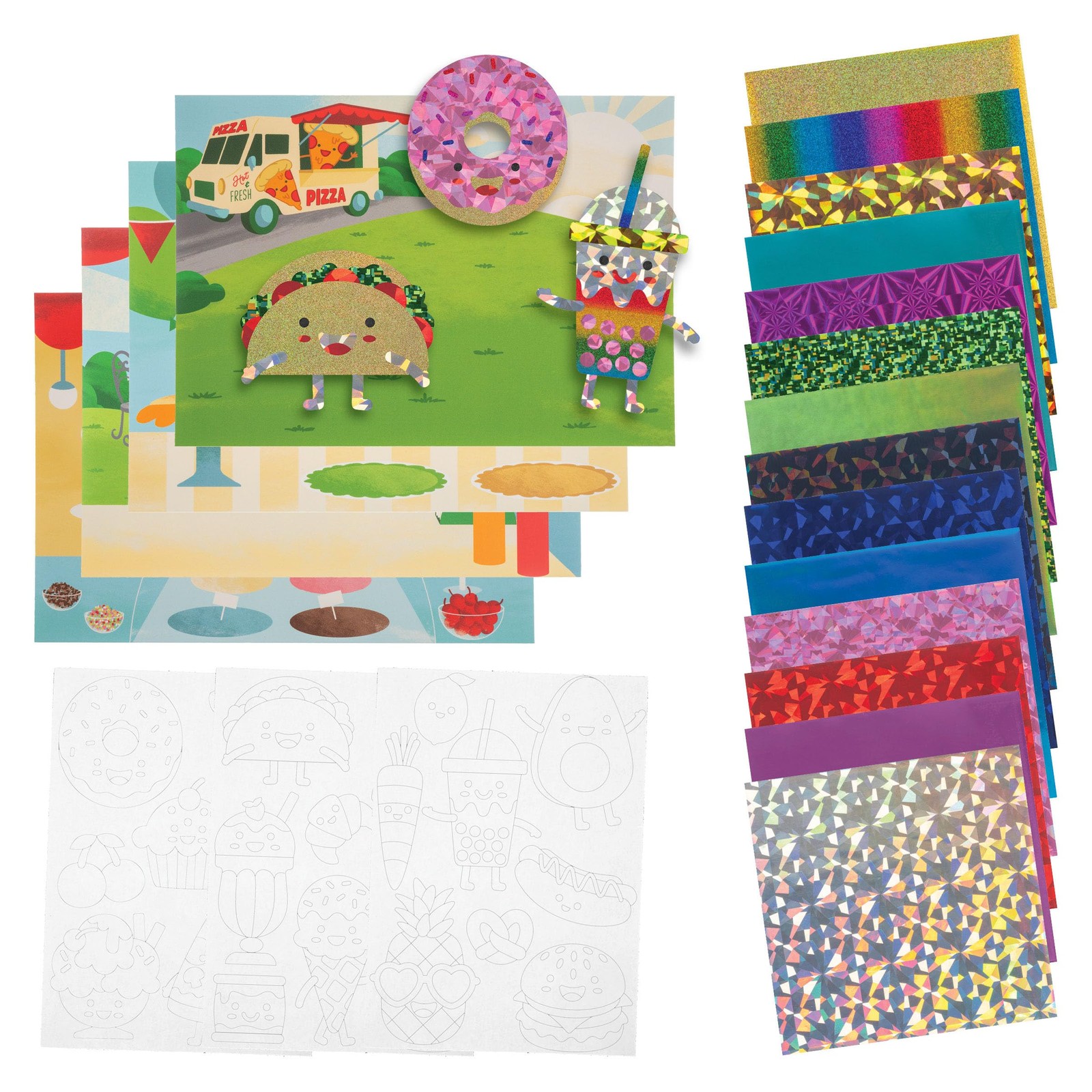 Stephen Joseph Food Foil ArtCraft Kit Kids DIY No Mess Travel Activity