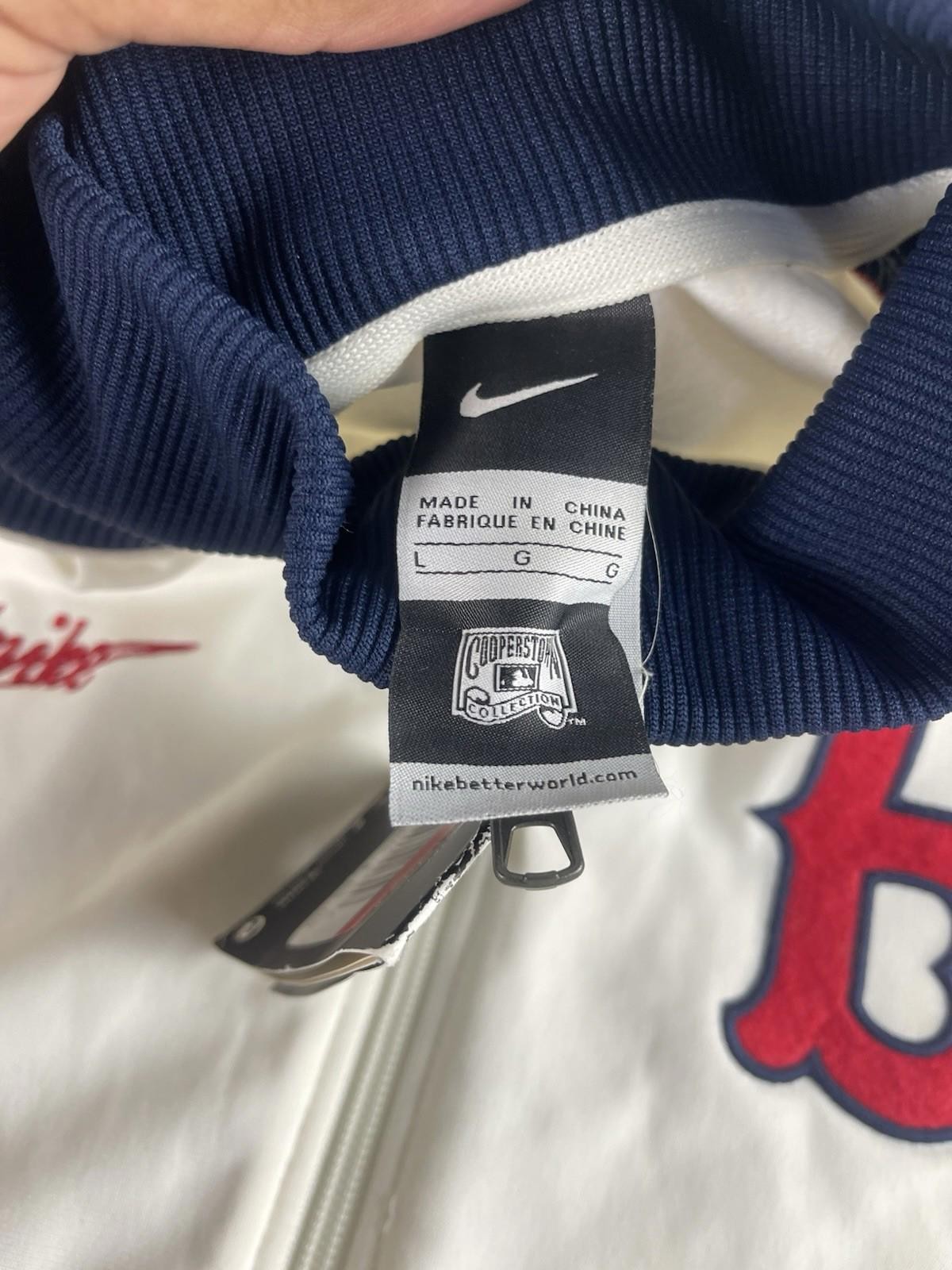 Vintage NWT Boston Red Sox Nike Authentic Zip L DEFECTs