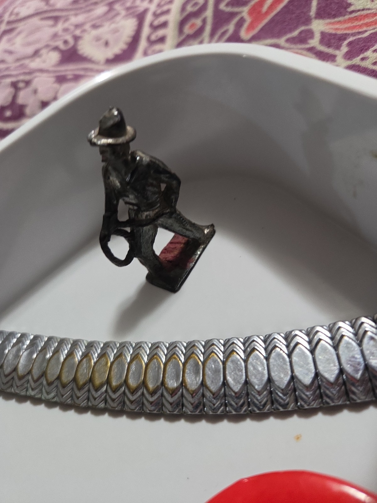 Vintage Junk Drawer With Silver And Gold