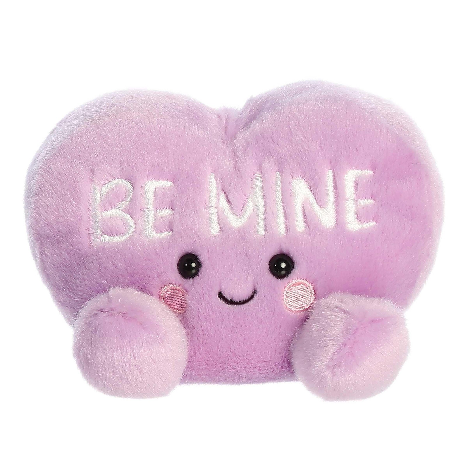 Aurora Palm Pals Be Mine Candy Heart Stuffed Animal 5″ Purple