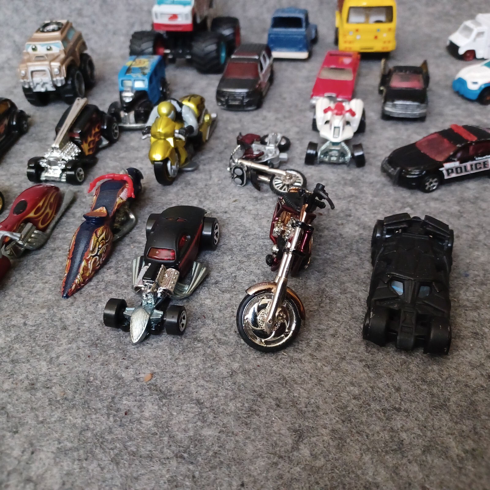 Junk Drawer Mixed Lot 1976 2000s Diecast Trucks Cars Motorcycles Hot Wheels More