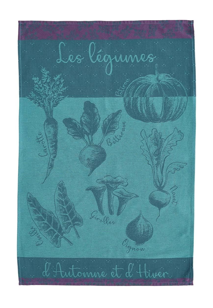 Coucke French Cotton Jacquard Towel, Winter Vegetable Garden, 20-Inches