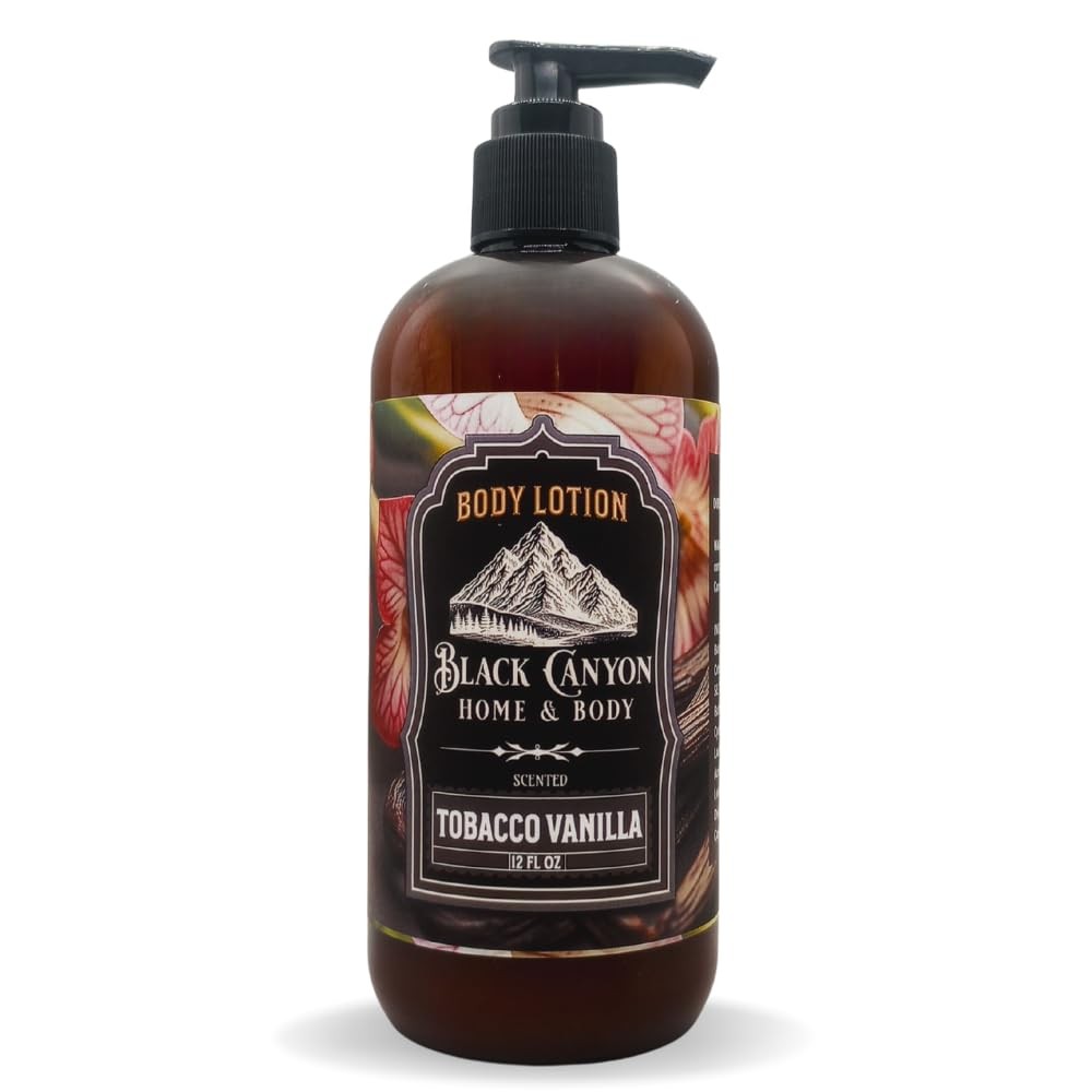Black Canyon Tobacco Vanilla Lotion 12oz Lanolin Jojoba Moisturizing Body