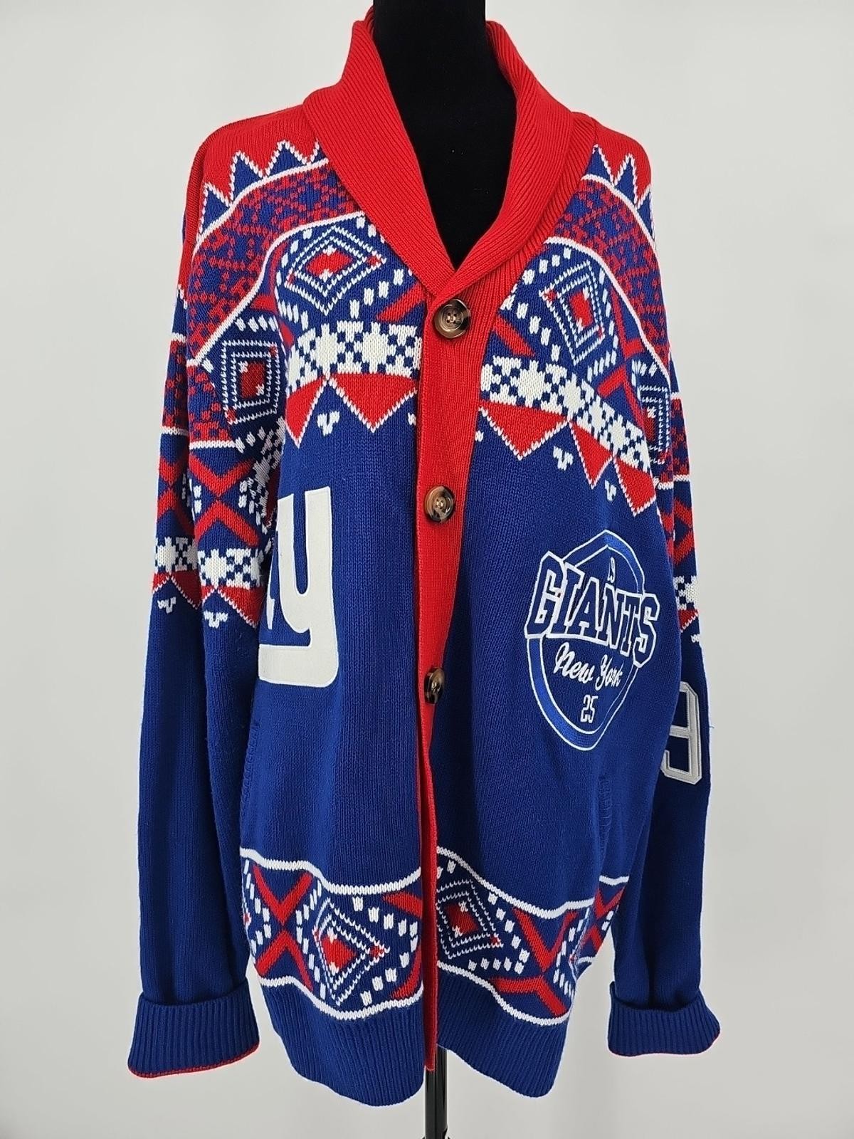 FOCO NFL Licensed New York Giants Mens Sweater 2XL Christmas Sweater